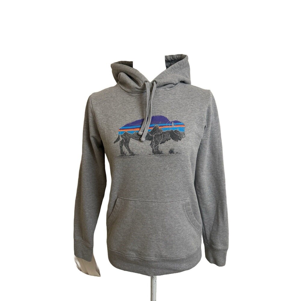 Patagonia Women's XS Fitz Roy Bison Midweight Hoody Sweatshirt Organic Cotton